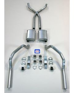 Camaro SCR X-hilarator True Dual Exhaust System For Small Block With Headers, With X-pipe, 2-1/2", 1967-1969