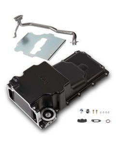 Camaro- Holley LS Retrofit Oil Pan, Additional Front Clearance, Carbon Black Ceramic , 1967-1969 & 1982-1992
