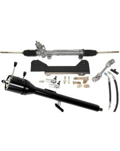 1967-1968 Camaro Steeroids Rack And Pinion Conversion With Black Tilt Steering Column, Power