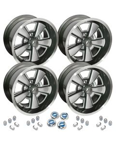 1970-1981  Camaro - Cast Aluminum 5 Spoke  Rally Wheel Kits 17x9  With 5" Backsp