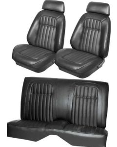 1969 Camaro Deluxe Coupe Front Buckets Front & Rear Set Back Black	