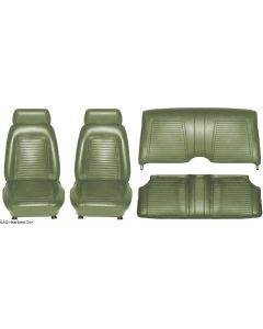 1969 Camaro Deluxe Coupe Front Buckets Front & Rear Set Dark.Green	