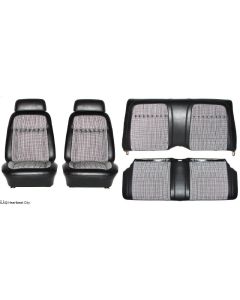 1969 Camaro Deluxe HoundsTooth Convertibe Buckets Front & Rear Set Black	