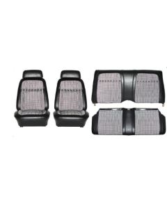 1969 Camaro Deluxe HoundsTooth Convertibe Buckets Front & Rear Set White	