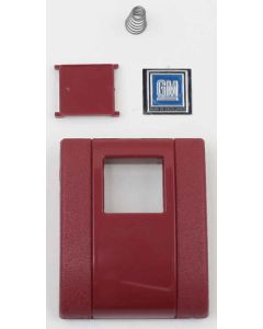   Seat Belt Buckle Cover Assembly, Standard, With GM Logo, 1968-72 in Red