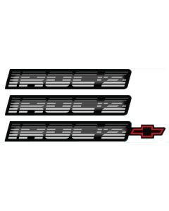 1988-90 "IROC-Z-Bowtie" Rocker/Rear Bumper Domed Decal Emblem Kit (3 Pcs) Silver