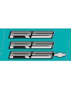 1991-92 "RS" Rocker/Rear Bumper Domed Decal Emblem Kit (3 Pcs) Gold