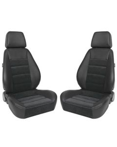 Corbeau Sport Seats, Black Vinyl/Cloth
