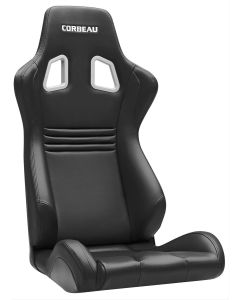 Corbeau Sportline Evolution X Fixed-Back Seat, Black Vinyl with Carbon Black Stitch