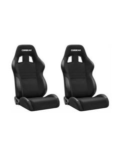 Corbeau A4 Wide Reclining Seats, Black Cloth