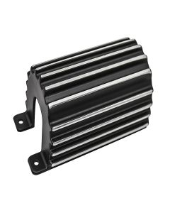 Aluminum Finned Canister Round Ignition Coil Cover, Black