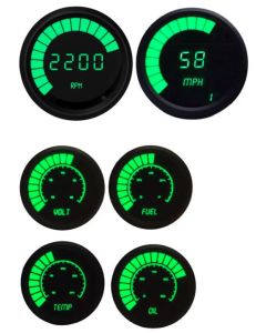 Intellitronix Green Complete Bargraph Gauge Kit With Black Bezel