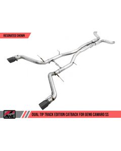 2016-2018 Camaro AWE Track Edition Cat-back Exhaust for SS - Non-Resonated - Diamond Black Tips (Dual Outlet)
