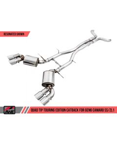 2016-2018 Camaro AWE Touring Edition Cat-back Exhaust for SS / ZL1 - Resonated - Chrome Silver Tips (Quad Outlet)