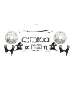 1975-1981 Camaro 10/12 Bolt Pattern Disc Brake Kit with E-Brake & Powder Coated Black Calipers Staggered Shocks