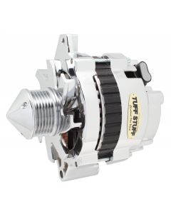 1986 Camaro Silver Bullet Alternator; 160 AMP; 1 Wire Or OEM Hookup; 6 Groove Pulley; Double Wide Heavy Duty Ball Bearings; Bullet Fan; Polished
