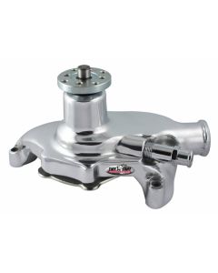 1967-1971 Chevrolet Camaro Platinum SuperCool Water Pump; 5.625 in. Hub Height; 5/8 in. Pilot; Short; Reverse Rotation; Aluminum Casting; Polished; For Custom Serpentine Systems Only; 1394NBREV