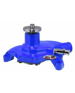 1967-1971 Chevrolet Camaro Platinum SuperCool Water Pump; 5.625 in. Hub Height; 5/8 in. Pilot; Short; Aluminum Casting; Blue Powdercoat w/Chrome Accents; 1394NCBLUE