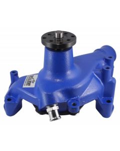 1969-1992 Chevrolet Camaro SuperCool Water Pump; 6.937 in. Hub Height; 5/8 in. Pilot; Threaded Water Port; Blue Powdercoat w/Chrome Accents; 1449NCBLUE