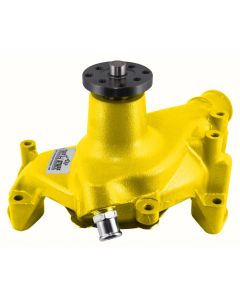1969-1992 Chevrolet Camaro SuperCool Water Pump; 6.937 in. Hub Height; 5/8 in. Pilot; Long; Threaded Water Port; Yellow Powdercoat w/Chrome Accents; 1449NCYELLOW