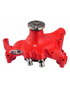1969-1972 Chevrolet Camaro SuperCool Water Pump; 7.281 in. Hub Height; 5/8 in. Pilot; Long; (2) Threaded Water Ports; Red Powdercoat w/Chrome Accents; 1461NCRED