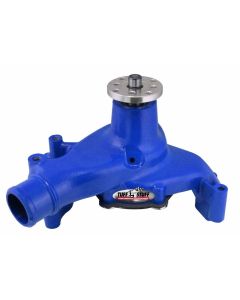 1969-1986 Chevrolet Camaro Platinum SuperCool Water Pump; 6.937 in. Hub Height; 5/8 in. Pilot; Long; Aluminum Casting; Blue Powdercoat w/Chrome Accents; 1511NCBLUE