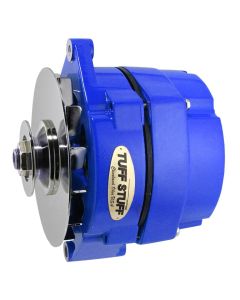 1973-1983 Camaro Alternator; 100 AMP; OEM Or 1 Wire; V Groove Pulley; Blue Powdercoat w/Chrome Accents;