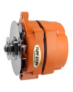 1973-1983 Camaro Alternator; 100 AMP; OEM Or 1 Wire; V Groove Pulley; Orange Powdercoat w/Chrome Accents