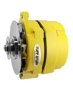 1973-1983 Camaro Alternator; 100 AMP; OEM Or 1 Wire; V Groove Pulley; Yellow Powdercoat w/Chrome Accents;