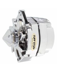 1973-1979 Camaro Silver Bullet Alternator; 100 AMP; OEM Or 1 Wire; V Groove Bullet Pulley; 4.85 in. Case Depth; Lower Mount Boss 2 in. Long; Polished; 9 Clocking;