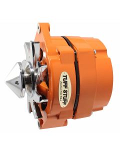 1973-1983 Camaro Silver Bullet Alternator; 100 AMP; OEM Or 1 Wire; V Groove Bullet Pulley; 4.85 in. Case Depth; Lower Mount Boss 2 in. Long; Orange Powdercoat w/Chrome Accents;