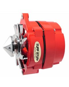 1973-1983 Camaro Silver Bullet Alternator; 100 AMP; OEM Or 1 Wire; V Groove Bullet Pulley;  Red Powdercoat w/Chrome Accents;