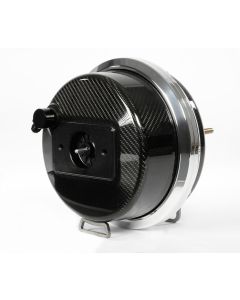 Camaro Carbon Fiber Brake Booster 9 Inch With Polished Aluminum Outer Rings And Hidden Hardware