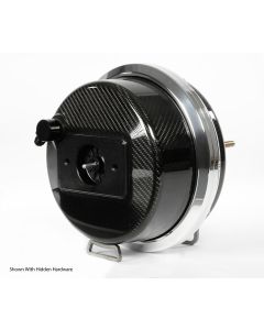 Camaro Carbon Fiber Brake Booster 9 Inch With Polished Aluminum Outer Rings And Exposed Hardware