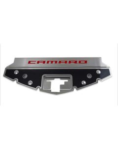 2016-2020 Camaro - Carbon Fiber Front Header Plate CAMARO Style | Red Color Inlay
