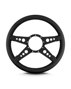 1967-1992 Camaro 14 in  GT Steering Wheel,  Black spokes, Black leather wrap