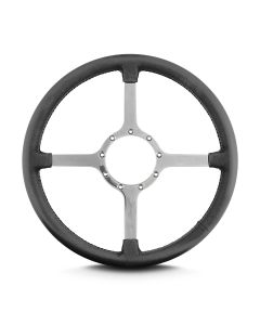 1967-1992 Camaro 15 Inch  Steering Whee lPolished Spokes,Dark Grey Leather Wrap