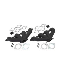 196-1974  Nova Center Dump Cast Iron LS Exhaust Manifolds, Black