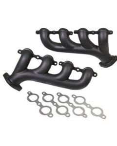 1967-1969 Camaro Rear Dump Cast Iron LS Exhaust Manifolds, Black