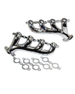 1967-1969 Camaro Rear Dump Cast Iron LS Exhaust Manifolds, Chrome