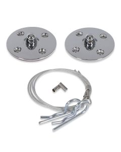 Universal 3M Peel n' Stick Aluminum Billet Hood Pin Kit Polished
