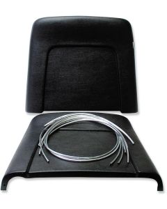 Camaro Bucket Seat Back Shells, Black, With Chrome Trim, 1968