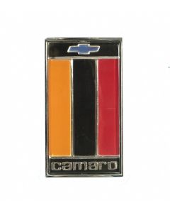 Camaro Header Panel Emblem, Orange/Black/Red, 1975-1977