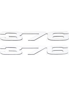 Camaro Cowl Induction Hood Emblems, 376 (LS3), Stainless Steel