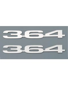 Camaro Cowl Induction Hood Emblems, 364ci, Stainless Steel