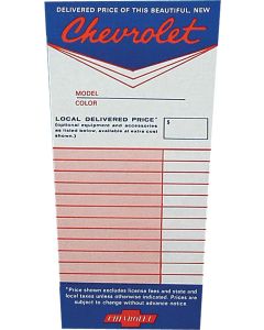 Camaro Decal, Dealer Add On Accessory Sticker, 1970-1972