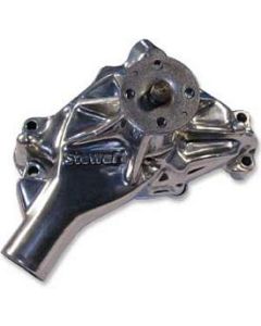 Camaro Water Pump, Small Block, Long Style, Polished,Aluminum, Hi-Flow, Stewart, 1987-1992