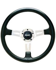 Camaro Steering Wheel, Three-Spoke, Collector's Edition, Black, Grant, 1970-1988