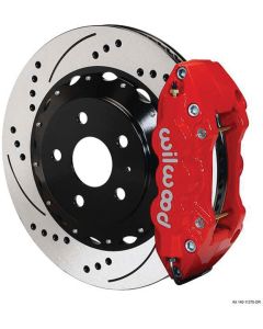 2010-2013 Camaro Brake Kit, Rear, Four Piston, Red Calipers,