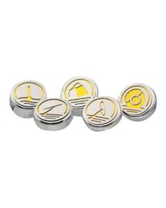 American Car Craft Camaro SS  Engine Cap Cover Set, Stainless Steel With Yellow Carbon Fiber Insert 2010-2013